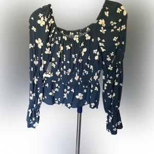 Flower Peplum Blouse NWT